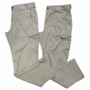 Lot (2) 5.11 Tactical Pants Mens 34x32 Beige Stryke Cargo Utility Ripstop 74369